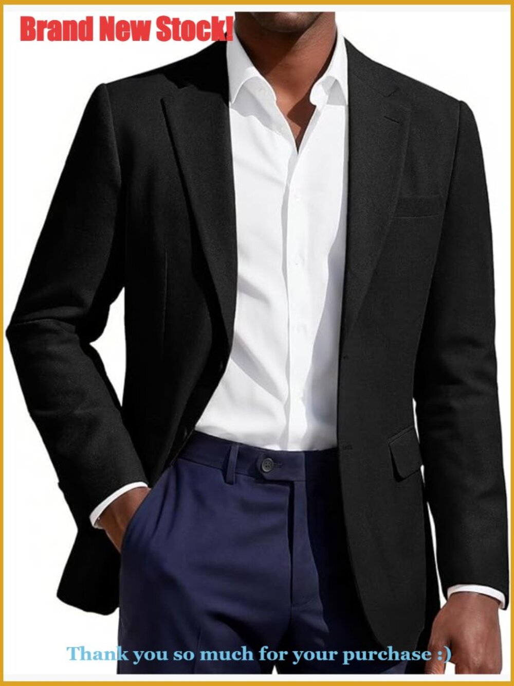 Lightweight Polyester Blend Blazer Sport Coat Two-Button Slim Fit